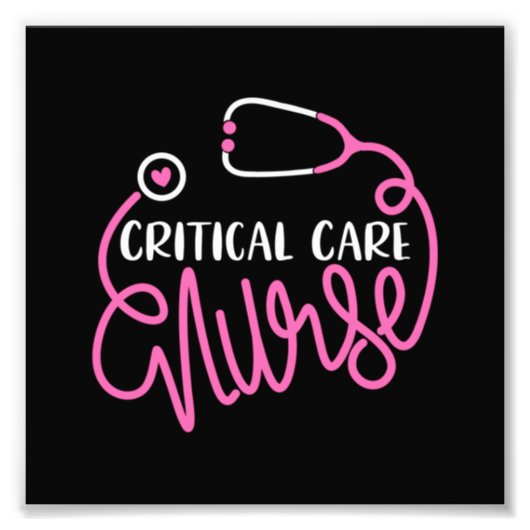 Critical Care Nurse Logo RN Critical Care Nursing フォトプリント (正面)