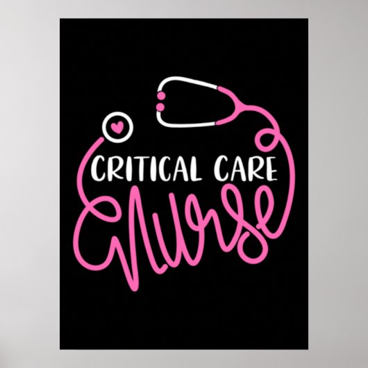 Critical Care Nurse Logo RN Critical Care Nursing ポスター (正面)