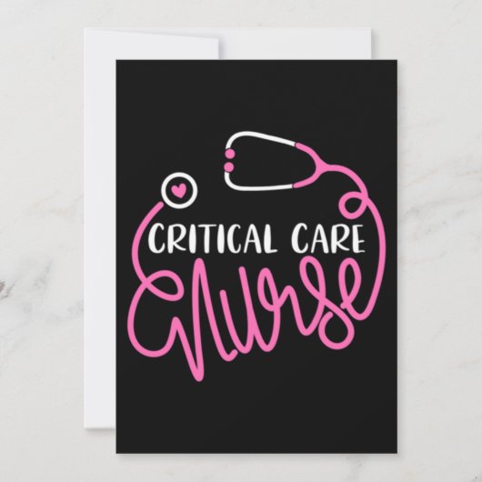 Critical Care Nurse Logo RN Critical Care Nursing 招待状 (正面)