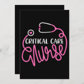 Critical Care Nurse Logo RN Critical Care Nursing 招待状 (正面/裏面)