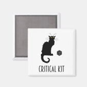 Critical Kit おもしろい Cat D20 RPGテーブルトップゲーム マグネット (正面/裏面)