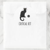 Critical Kit おもしろい Cat D20 RPGテーブルトップゲーム ラウンドシール (バッグ)