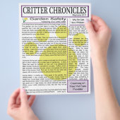 Critter Croniclesニュースレター – 2011年5月/6月 チラシ (手)