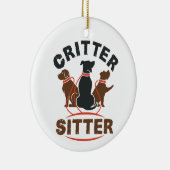 Critter Sitter Cute Pet Sitter セラミックオーナメント (右)