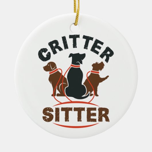 Critter Sitter Cute Pet Sitter セラミックオーナメント (正面)