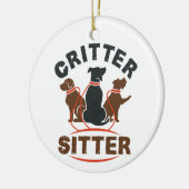Critter Sitter Cute Pet Sitter セラミックオーナメント (左)