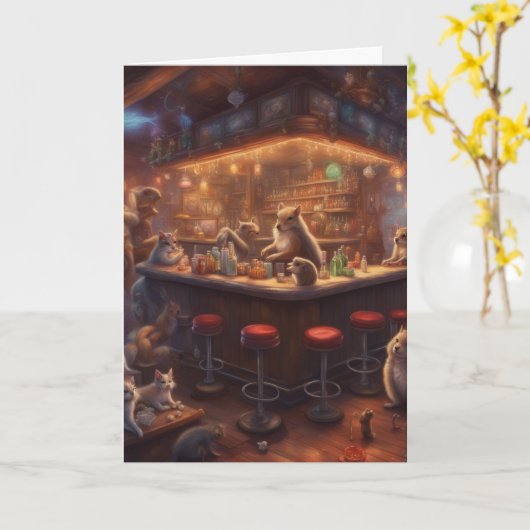 Critters Christmas party at the bar customer カード (黄色い花)