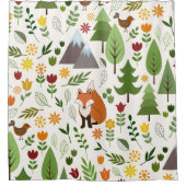 Crm Lgパターンのスカンジナビアスタイルイラスト シャワーカーテン (正面)