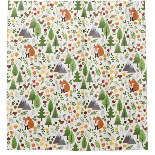 Crm Rpt Ptnのスカンジナビアのスタイルのイラストレーション シャワーカーテン (正面)