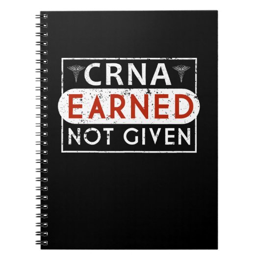 CRNAによって登録されている麻酔士の麻酔医 ノートブック (正面)