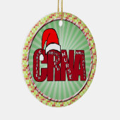 CRNAによって証明される公認看護師の麻酔士サンタ セラミックオーナメント (右)
