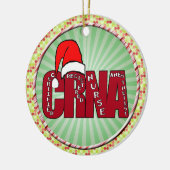 CRNAによって証明される公認看護師の麻酔士サンタ セラミックオーナメント (左)