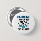 CRNAナース麻酔科医がノックアウト 缶バッジ (正面&裏面)