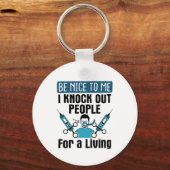 CRNAノックアウトピープルナース麻酔科医 キーホルダー (正面)