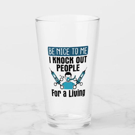 CRNAノックアウトピープルナース麻酔科医 タンブラーグラス (正面)