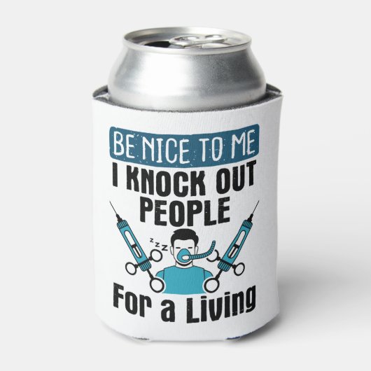 CRNAノックアウトピープルナース麻酔科医 缶クーラー (缶正面)