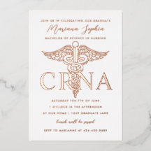CRNA授乳卒業式ゴールドフォイル招待状