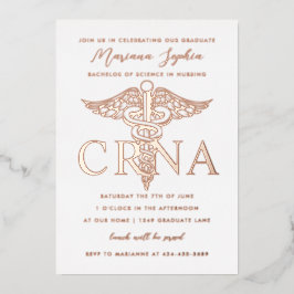 CRNA授乳卒業式ゴールドフォイル招待状 箔招待状