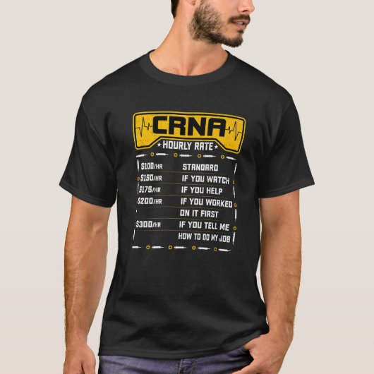 CRNA時給 – 麻酔科学ナースAnes Tシャツ (正面)