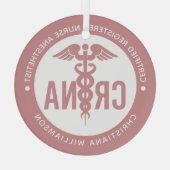 CRNA認定カスタム登録ナース麻酔科医 ガラスオーナメント (裏面)