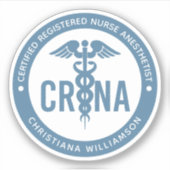 CRNA認定カスタム登録ナース麻酔科医 シール (正面)