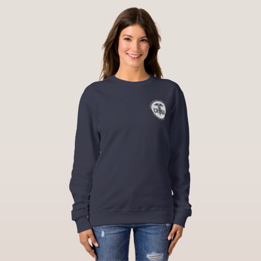 CRNA認定カスタム登録ナース麻酔科医 スウェットシャツ (正面フル)