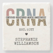 CRNA認定カスタム登録ナース麻酔科医 ストーンコースター (正面)