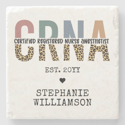 CRNA認定カスタム登録ナース麻酔科医 ストーンコースター (正面)