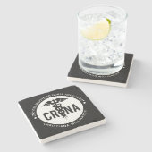 CRNA認定カスタム登録ナース麻酔科医 ストーンコースター (横)