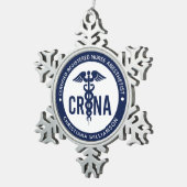 CRNA認定カスタム登録ナース麻酔科医 スノーフレークピューターオーナメント (右)