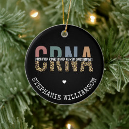 CRNA認定カスタム登録ナース麻酔科医 セラミックオーナメント