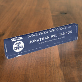 CRNA認定カスタム登録ナース麻酔科医 デスクネームプレート