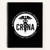 CRNA認定カスタム登録ナース麻酔科医 ノートブック (正面)