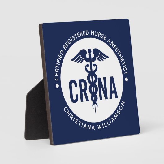 CRNA認定カスタム登録ナース麻酔科医 フォトプラーク (正面)