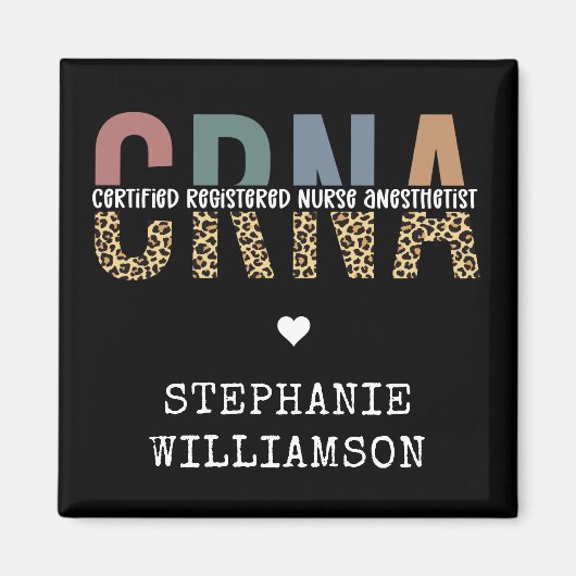 CRNA認定カスタム登録ナース麻酔科医 マグネット (正面)