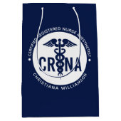 CRNA認定カスタム登録ナース麻酔科医 ミディアムペーパーバッグ (正面)