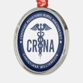 CRNA認定カスタム登録ナース麻酔科医 メタルオーナメント (左)