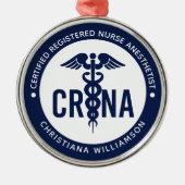 CRNA認定カスタム登録ナース麻酔科医 メタルオーナメント (正面)