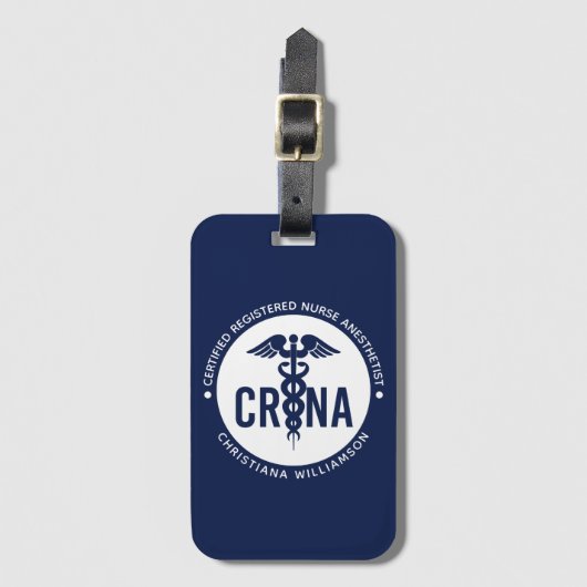 CRNA認定カスタム登録ナース麻酔科医 ラゲッジタグ (正面縦)
