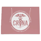 CRNA認定カスタム登録ナース麻酔科医 ラージペーパーバッグ (正面)