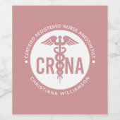 CRNA認定カスタム登録ナース麻酔科医 ワインラベル (シングルラベル)