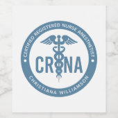 CRNA認定カスタム登録ナース麻酔科医 ワインラベル (シングルラベル)