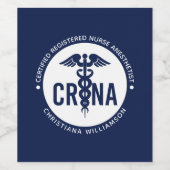 CRNA認定カスタム登録ナース麻酔科医 ワインラベル (シングルラベル)