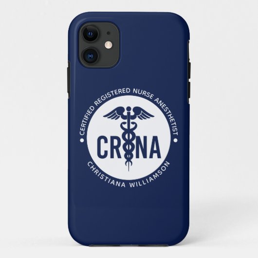 CRNA認定カスタム登録ナース麻酔科医 Case-Mate iPhoneケース (裏面)