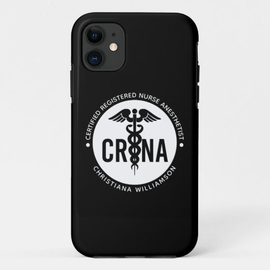 CRNA認定カスタム登録ナース麻酔科医 Case-Mate iPhoneケース (裏面)