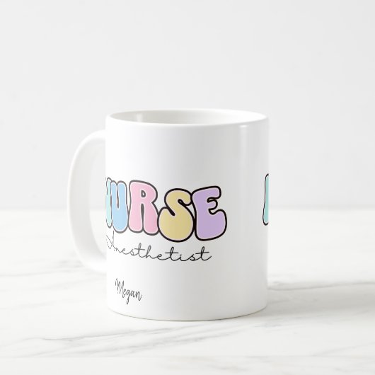 CRNA認定ナース麻酔専門登録ナース コーヒーマグカップ (正面左)