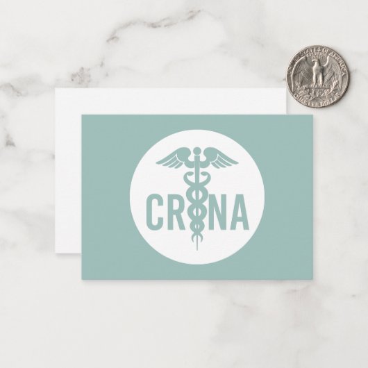 CRNA認定登録ナース麻酔科カスタム ノートカード (正面/裏面インサイチュ)