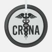 CRNA認定登録ナース麻酔科医のギフト ガラスオーナメント (正面)