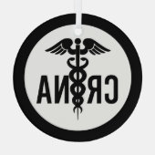 CRNA認定登録ナース麻酔科医のギフト ガラスオーナメント (裏面)