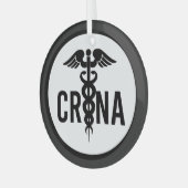 CRNA認定登録ナース麻酔科医のギフト ガラスオーナメント (正面左)